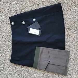 NWT Hydrogen Alberto Biani Skirt Wrap Mini Wool Blend Size 44/Large Skulls